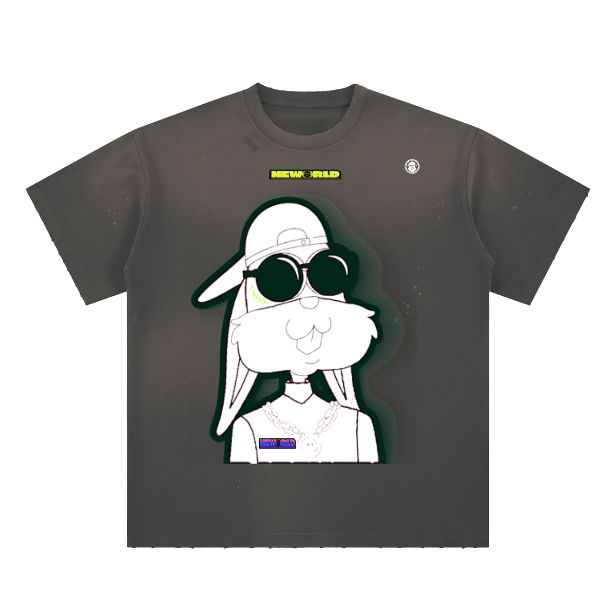 Hand-Frayed Sunfade Paint Splatter T-Shirt