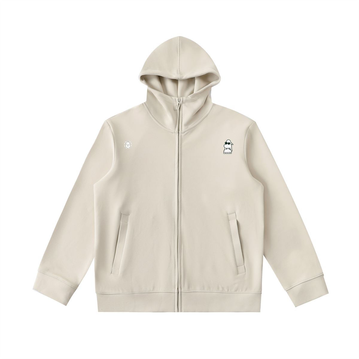 Essential Heavyweight High Neck  Zip-Up Hoodie