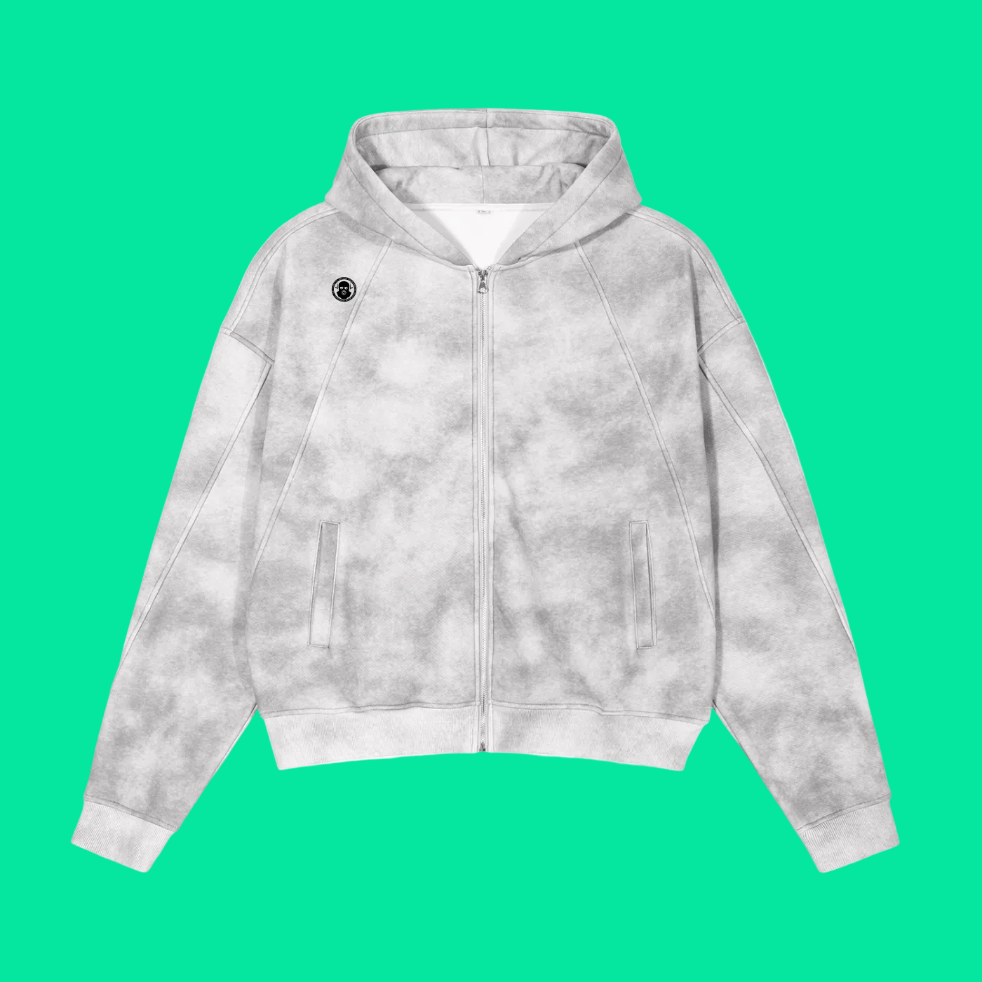 Dirty Washed Zip-Up Fleece Hoodie