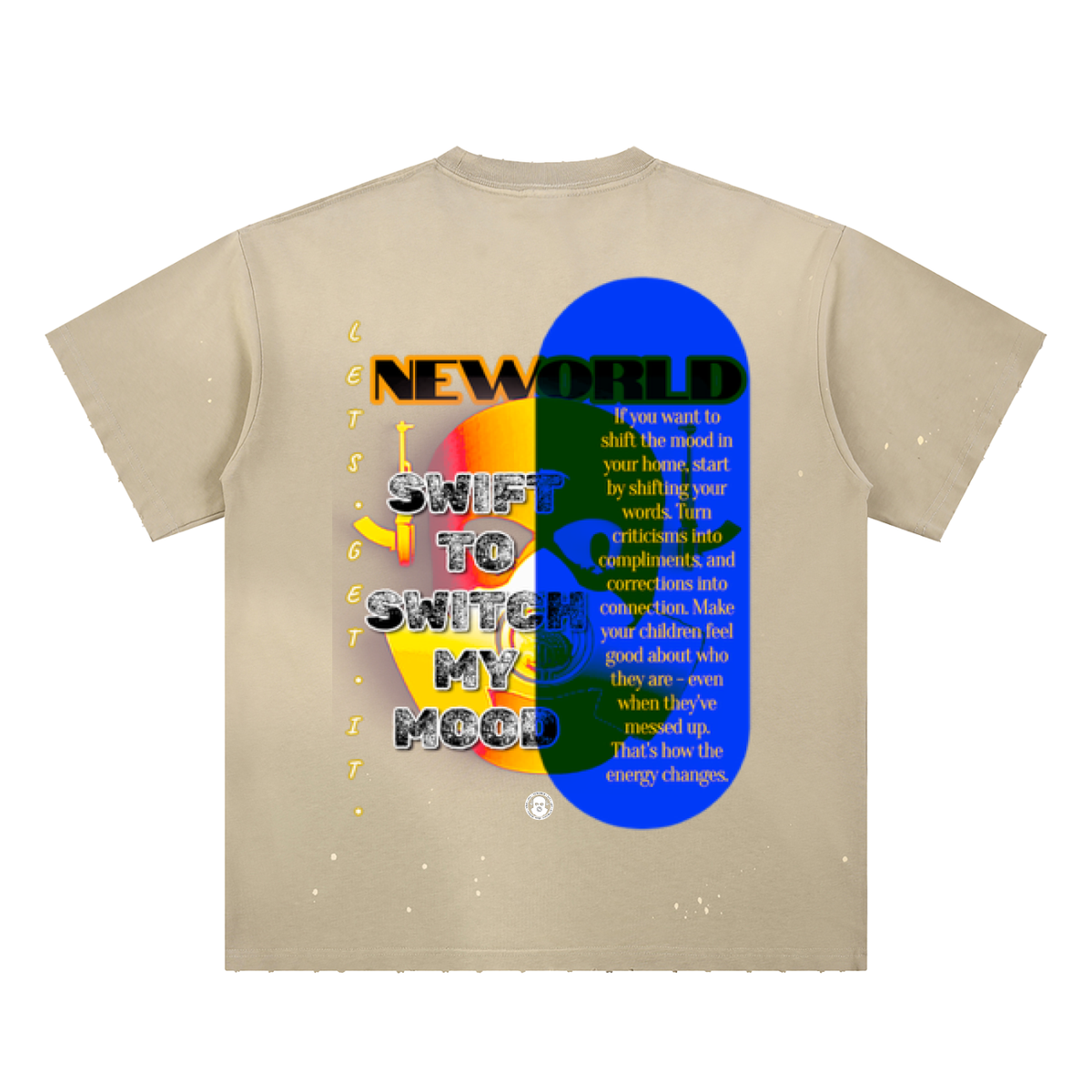 Hand-Frayed Sunfade Paint Splatter T-Shirt