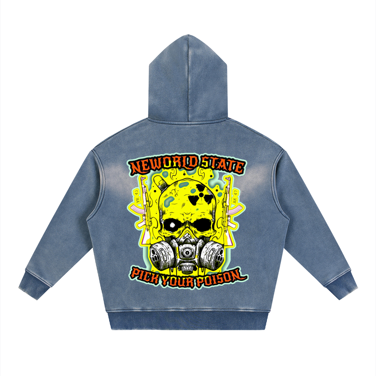 Sunfade Two-way Zipper Boxy Fleece Hoodie