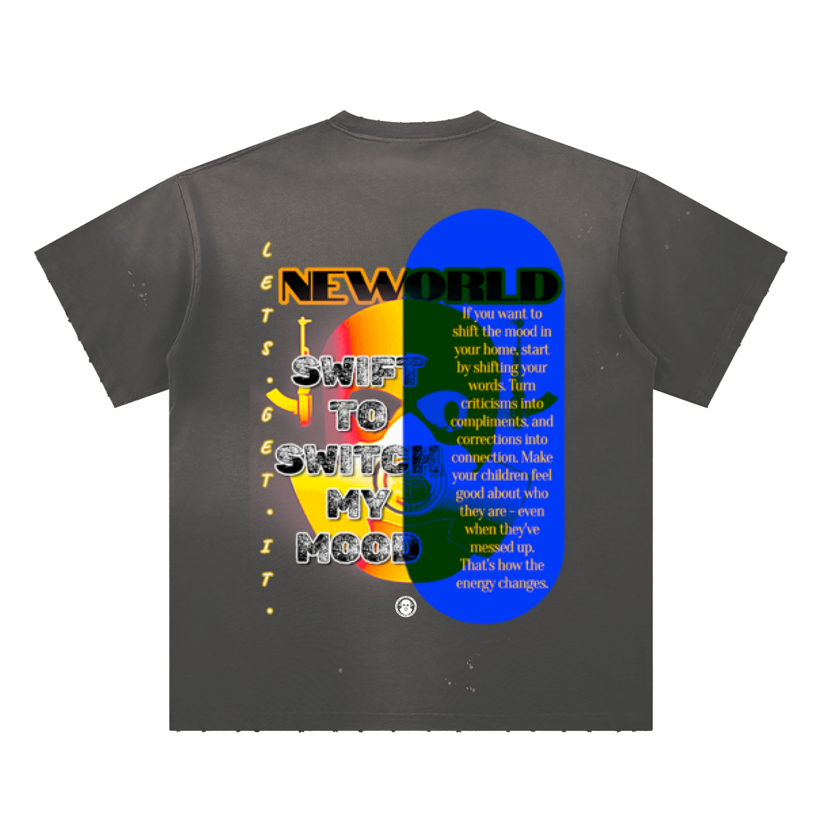 Hand-Frayed Sunfade Paint Splatter T-Shirt