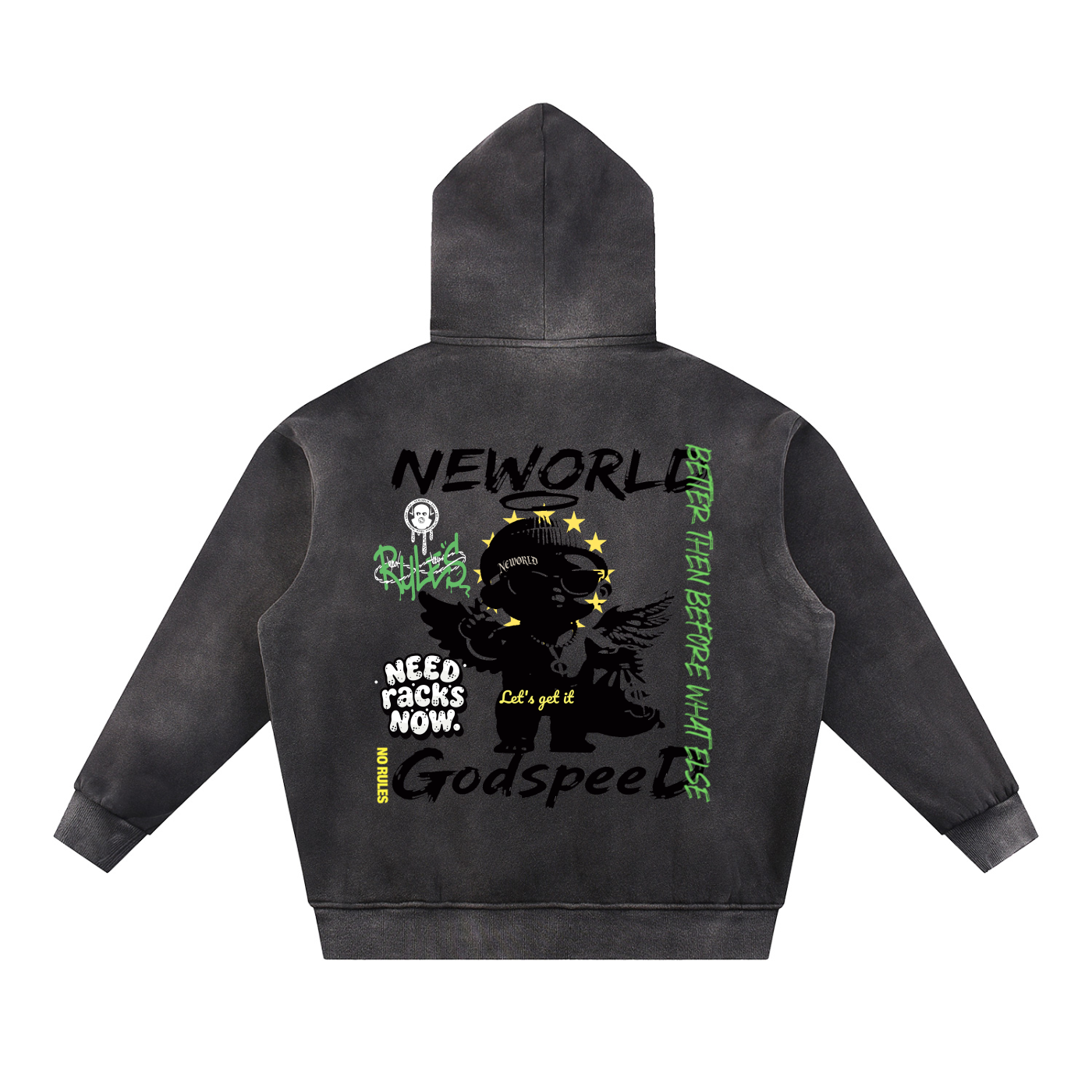 Sun Fade Contrast Tape Fleece Hoodie