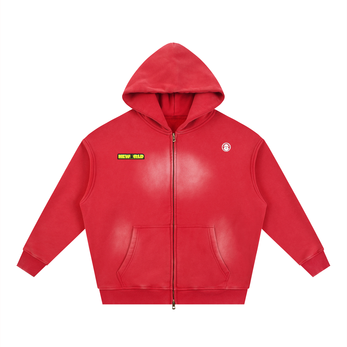 Sunfade Two-way Zipper Boxy Fleece Hoodie