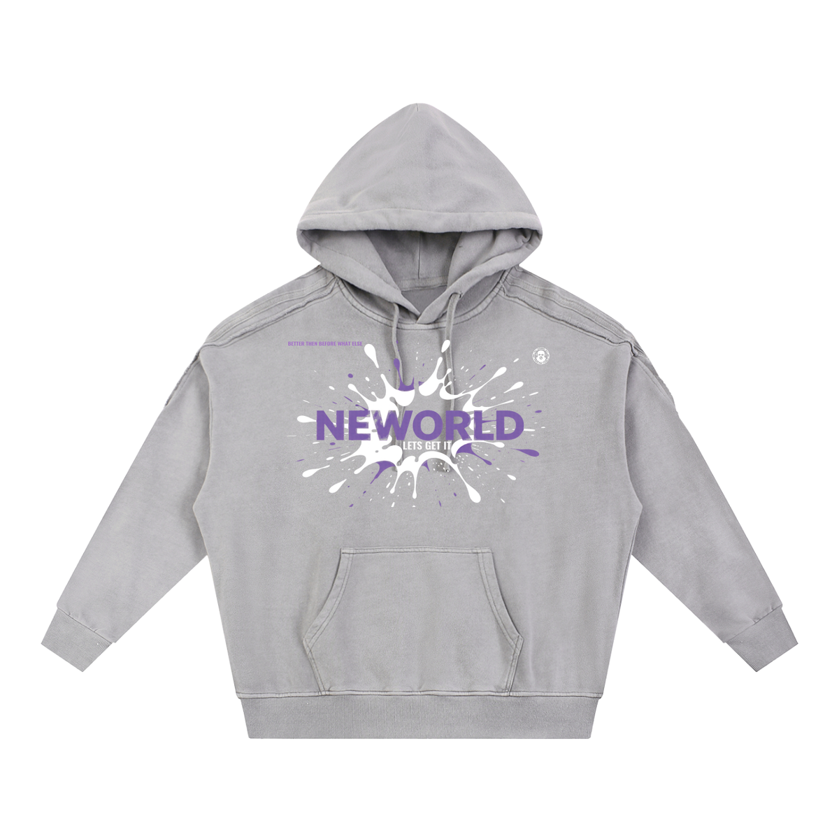 Snow Washed Tape Raw Edge Hoodie