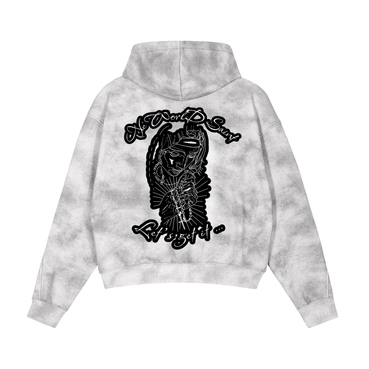 Dirty Washed Zip-Up Fleece Hoodie