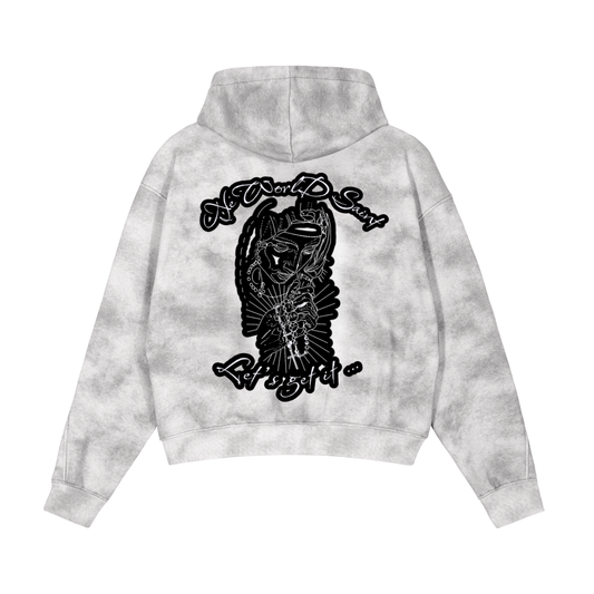 Dirty Washed Zip-Up Fleece Hoodie