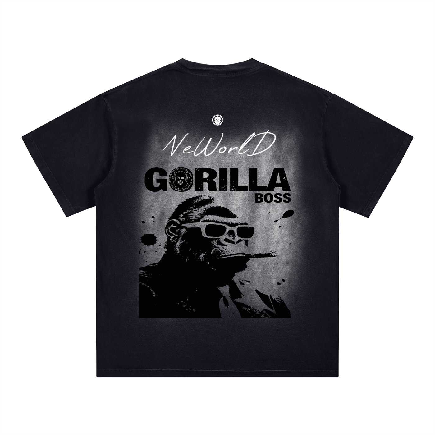 Square Patch Monkey Washed T-Shirt