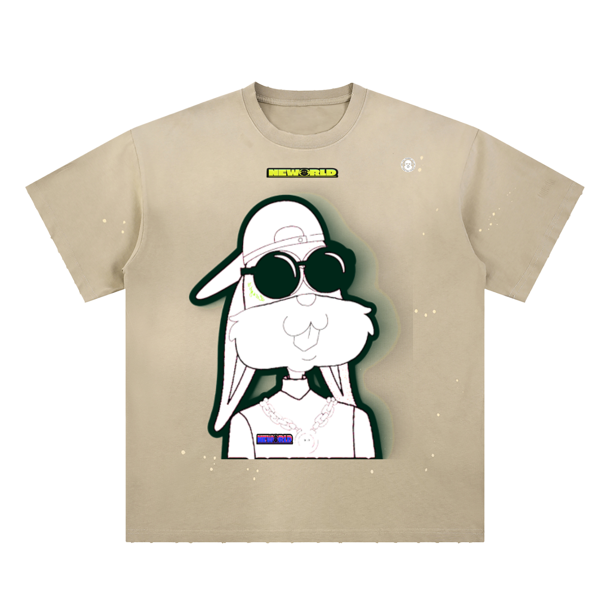 Hand-Frayed Sunfade Paint Splatter T-Shirt